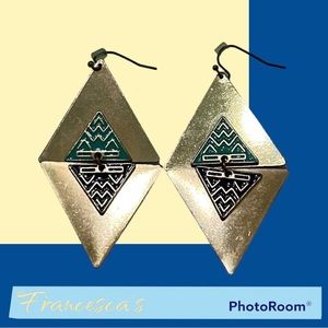 Francesca’s Collections Aztec Shades of Blue Dangle Earrings